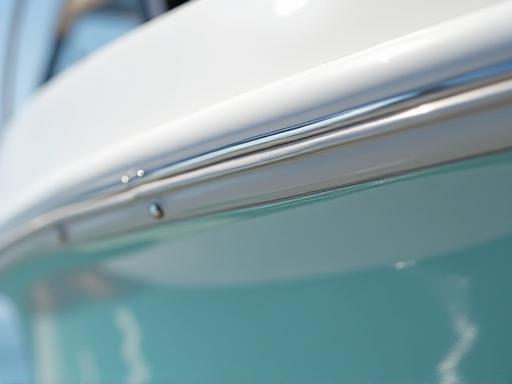 Completed boat hull repair with smooth finish