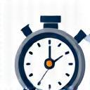 Stopwatch icon representing efficient service